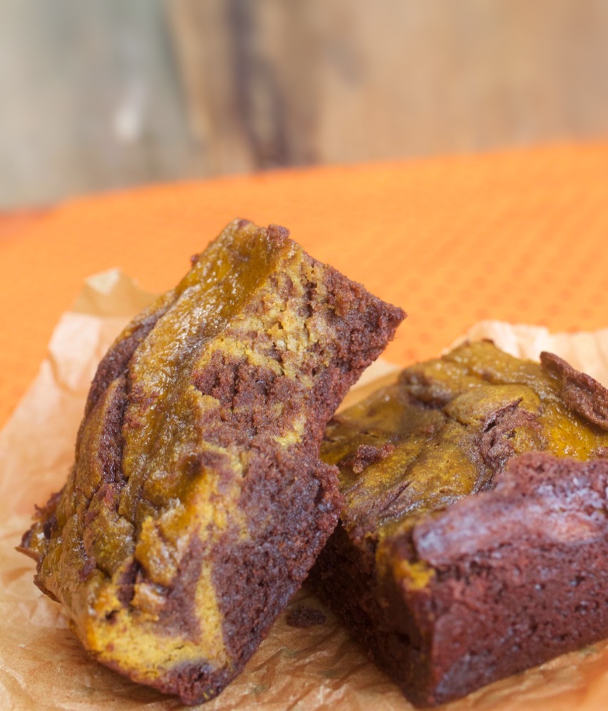 Pumpkin Chocolate Swirl Brownies.