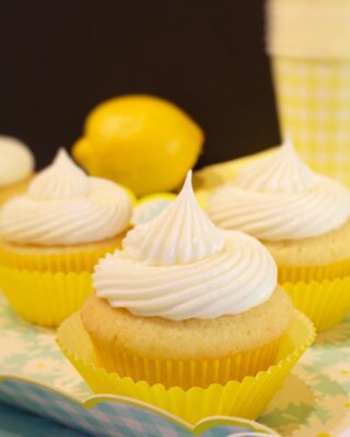 Moist Lemon Cupcakes with Mousse Filling
