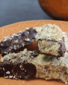 Almond Biscotti - dipped in chocolate and more almonds! — The