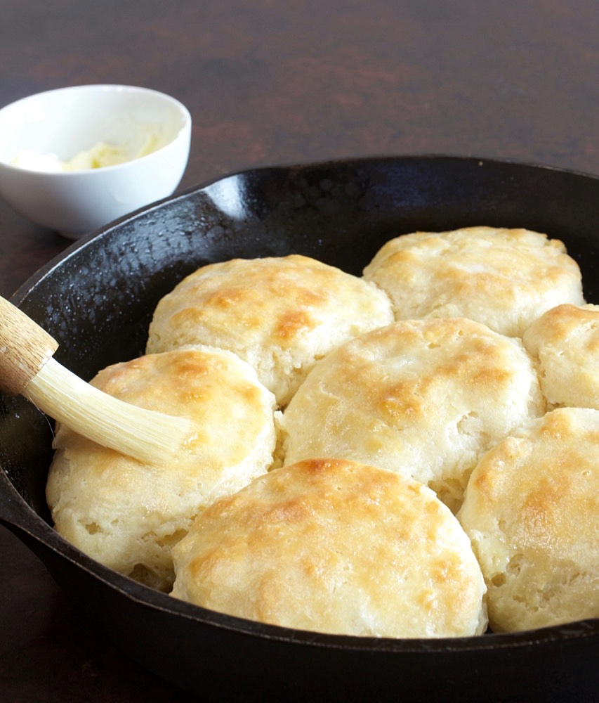 Flaky buttermilk biscuits.