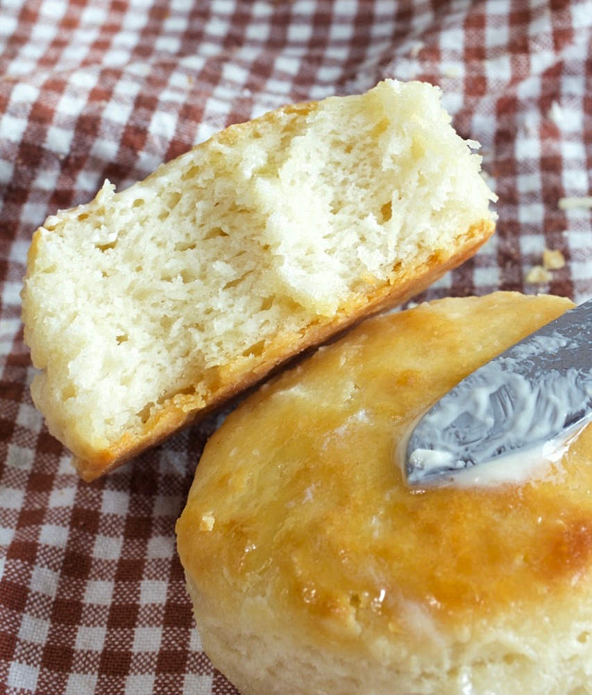 Tender and fluffy buttermilk biscuits.