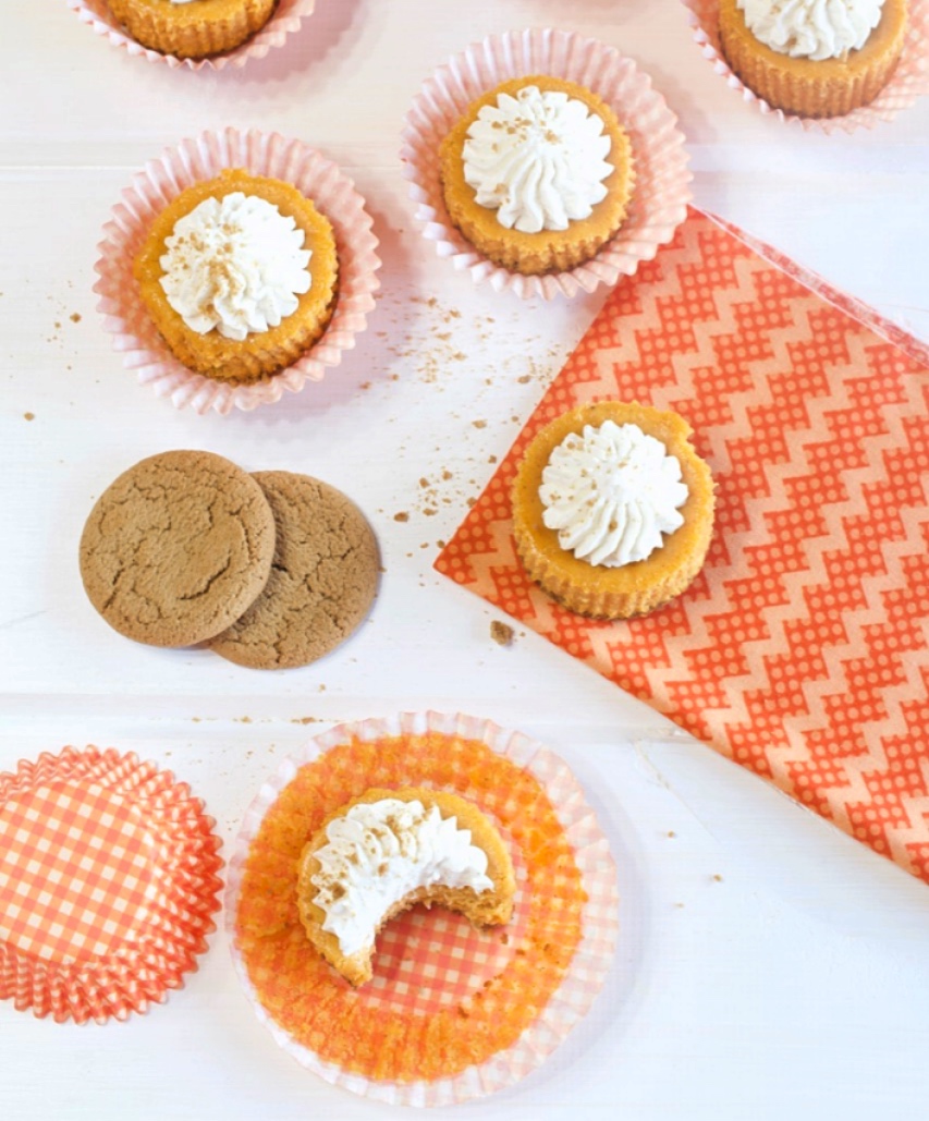 Mini Pumpkin Cheesecakes.