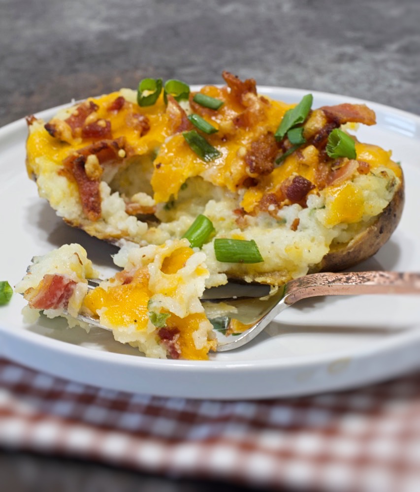 Twice baked potatoes.