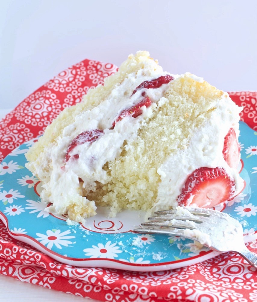 Strawberry Layer Cake with Whipped Cream Frosting | Bunsen Burner Bakery