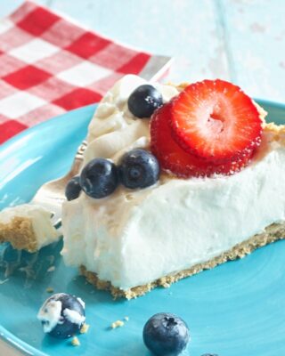 No-Bake Red, White, and Blue Cheesecake