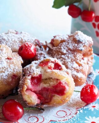 Red Tart Cherry Fritters
