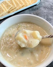 A bowl of homemade creamy Potato Soup.