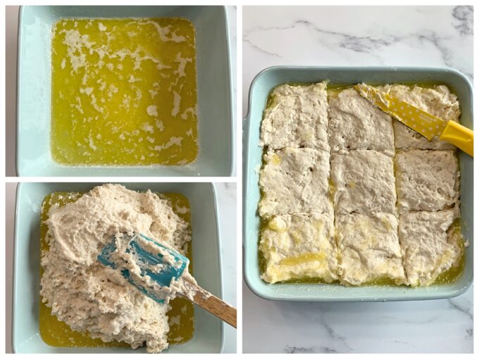 Prepping Buttermilk Butter Dip Biscuits to bake.