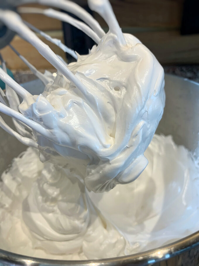 Freshly whipped Seven Minute Frosting.