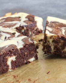 Fudgy Marbled Cocoa Brownies.