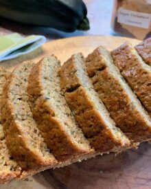 sliced zucchini bread.