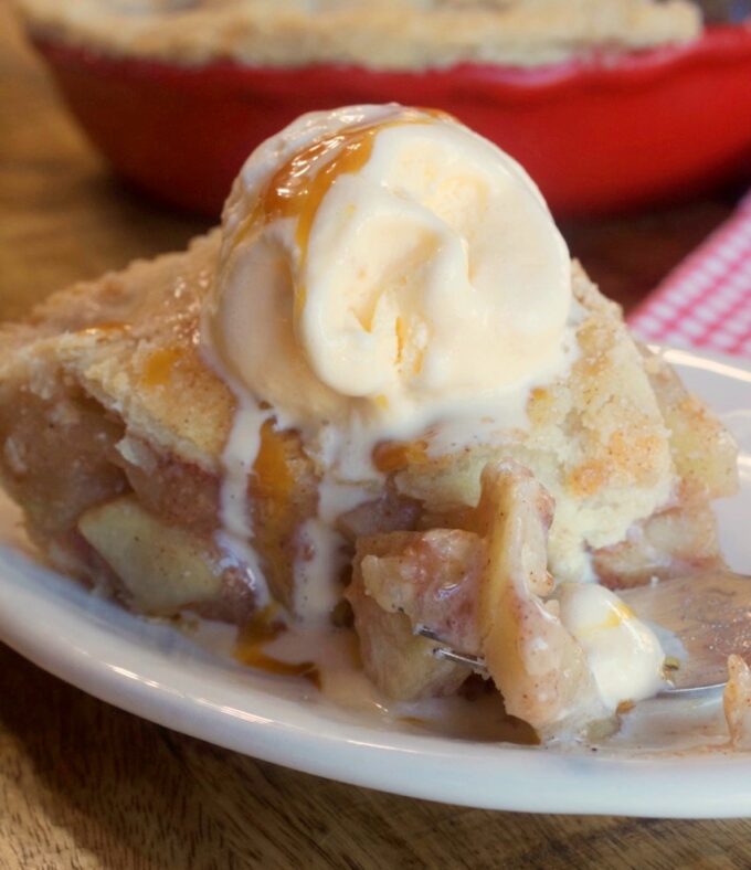 Apple Pie with a scoop of ice cream.