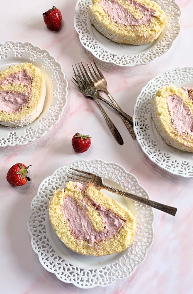 Strawberry Cream Cake Roll.