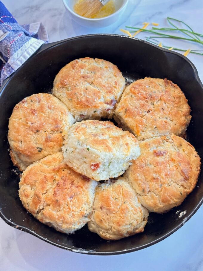 Bacon Cheddar Chive Biscuits.