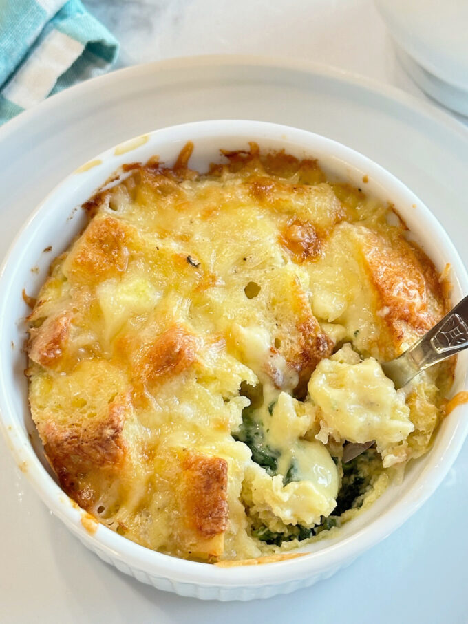 Spinach and White Cheddar Strata.