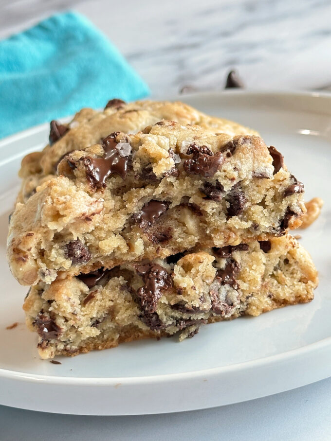 Ultra thick and chewy chocolate chip cookies.