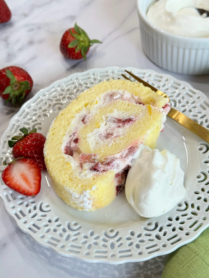 Strawberry Cream Cake Roll.