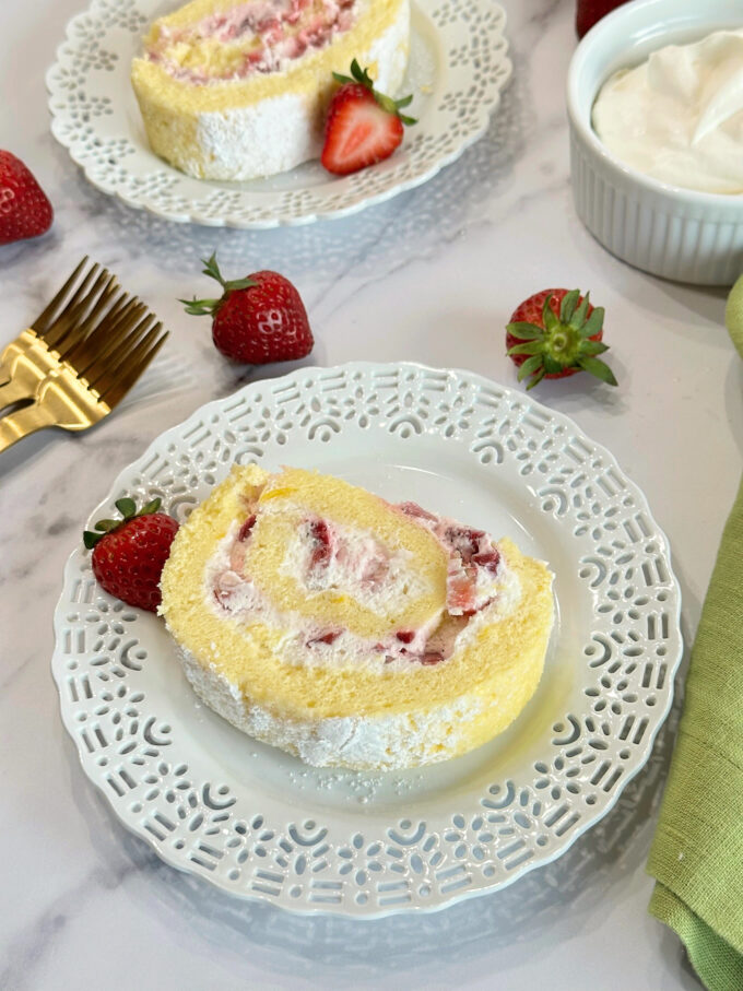 Strawberry Cream Cake Roll.