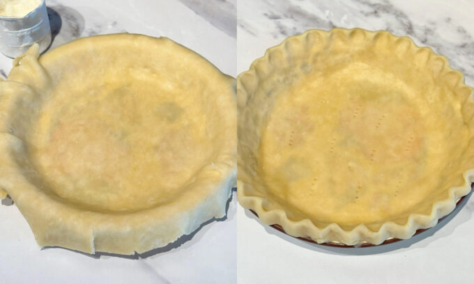 Shortening pie crust.