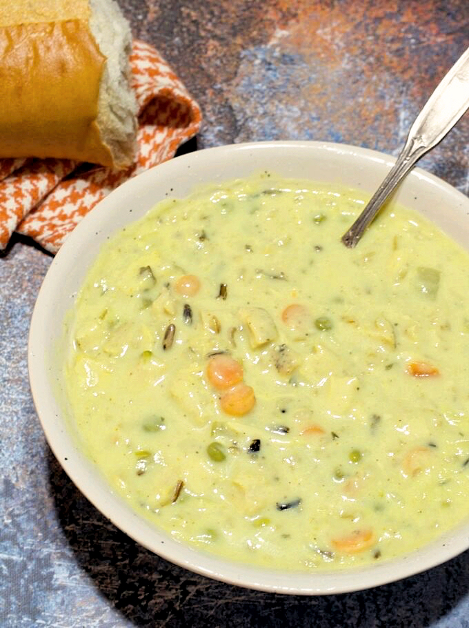Creamy Chicken and Rice Soup.