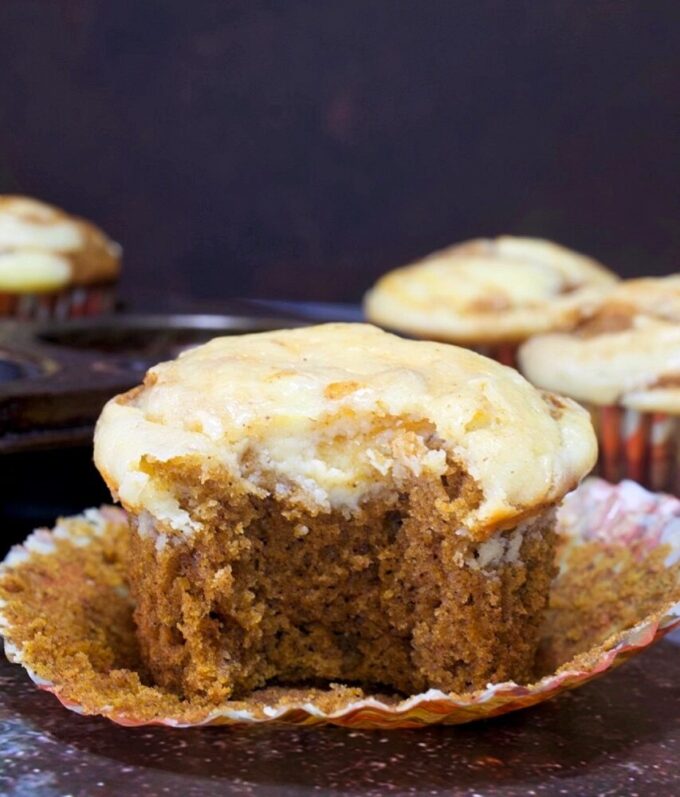 Pumpkin cream cheese muffins.