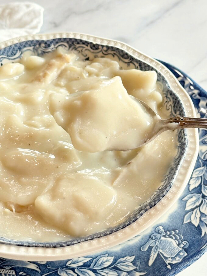 Chicken and no fail flat dumplings.