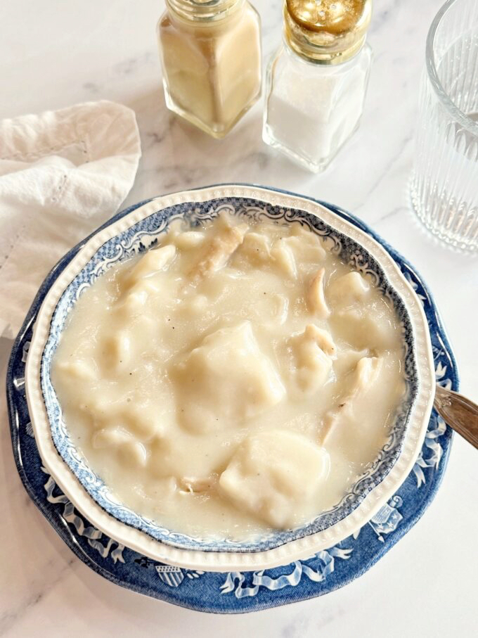 Chicken and no fail flat dumplings.