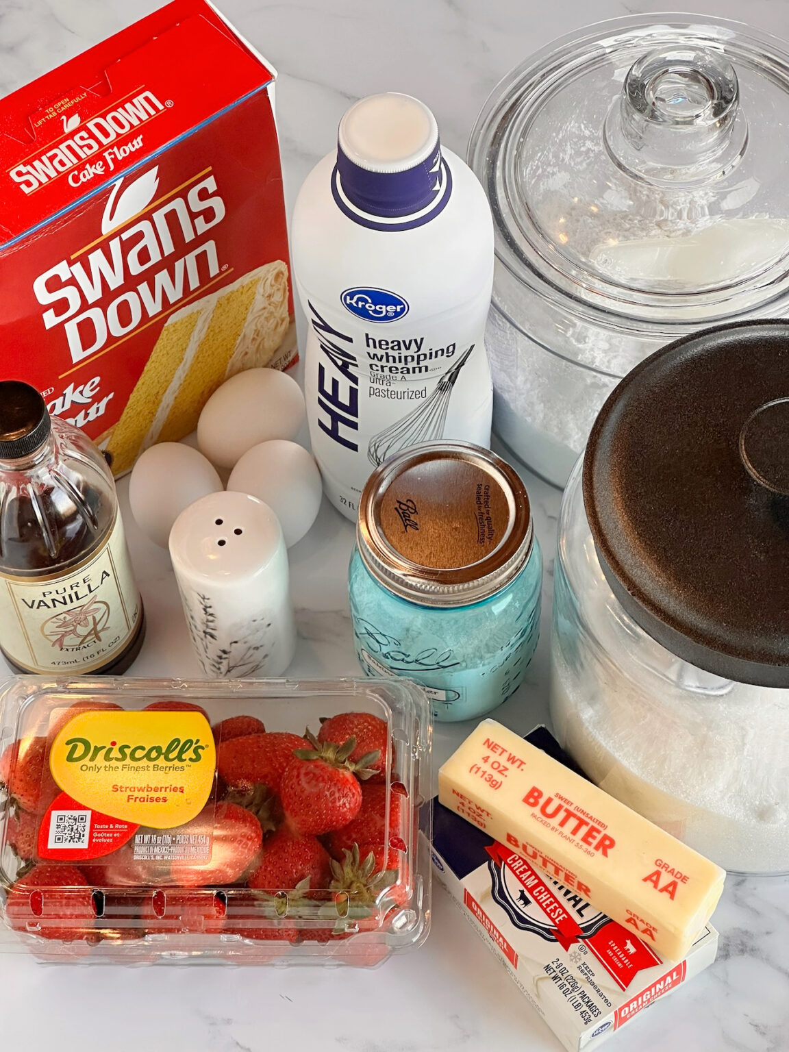 One Layer Strawberry Shortcake with Roasted Strawberries - My Country Table