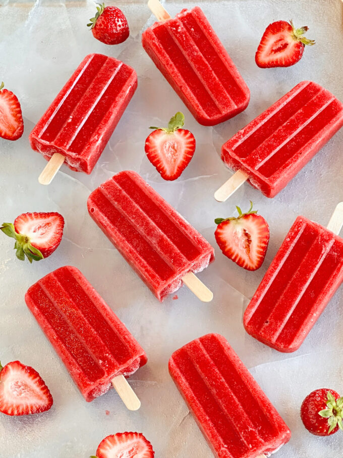 Strawberry Popsicles.