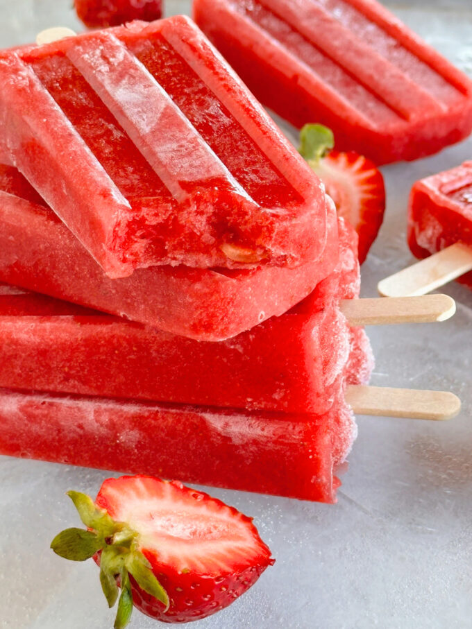 Strawberry Popsicles.
