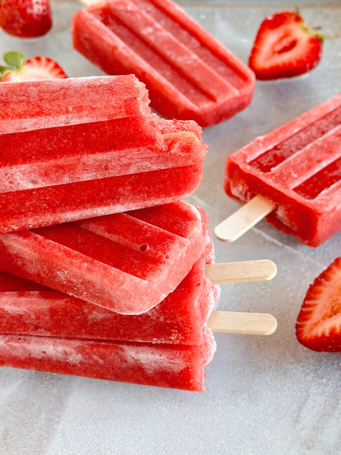 Strawberry Popsicles.